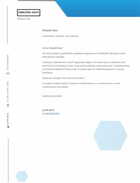 Hatszögű levélpapírfejléc