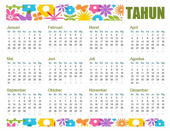 Kalender menarik untuk semua tahun