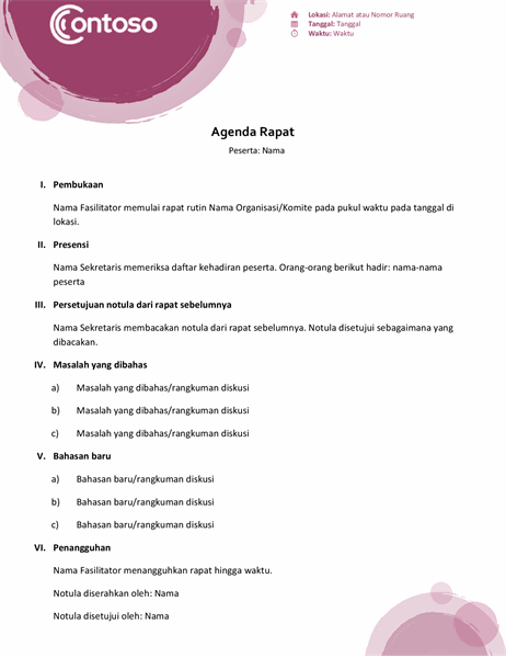 Agenda rangkaian ungu
