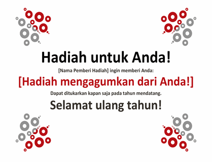 Sertifikat hadiah Sertifikat hadiah