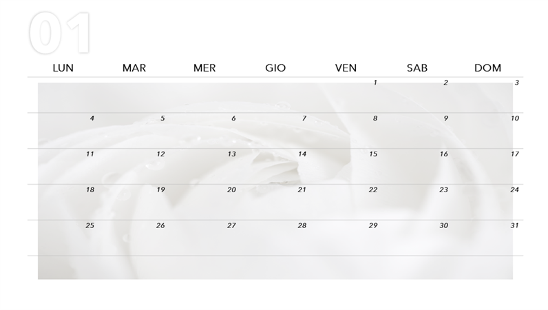 Calendario mensile floreale Calendario mensile floreale