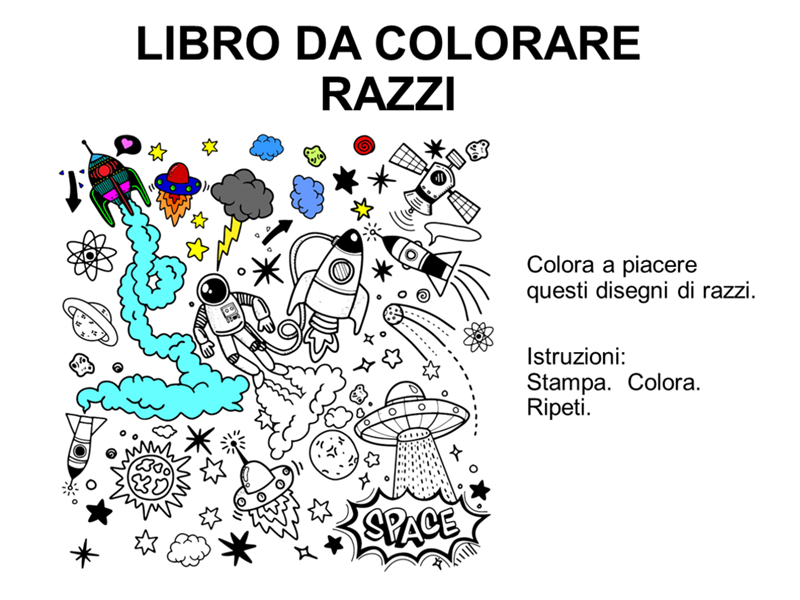 Libro da colorare con razzi Libro da colorare con razzi