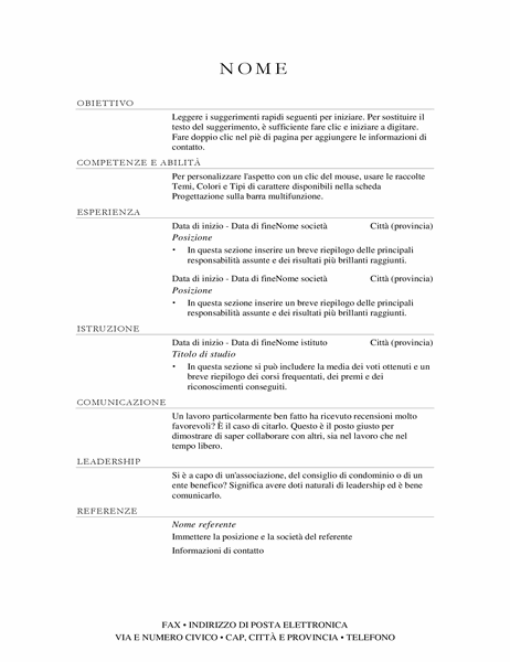Curriculum responsabile vendite (elegante) Curriculum responsabile vendite (elegante)