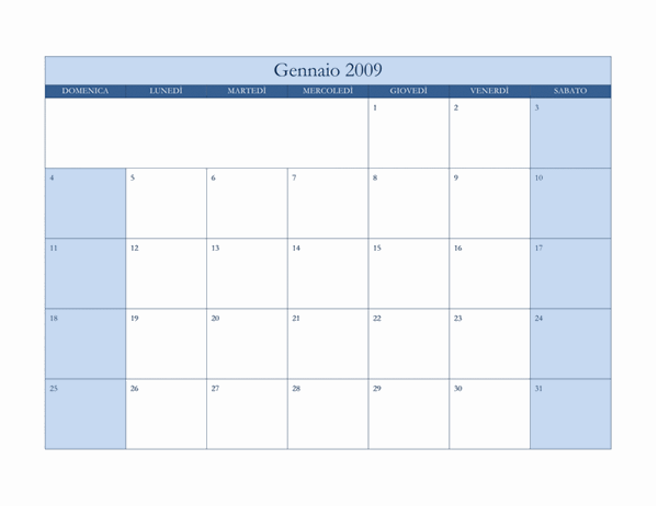 Calendario 2009 (tema blu classico)