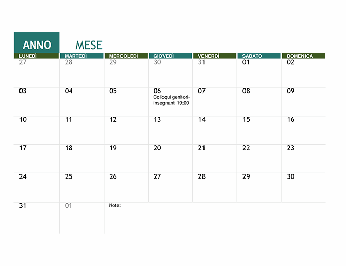 Calendario accademico