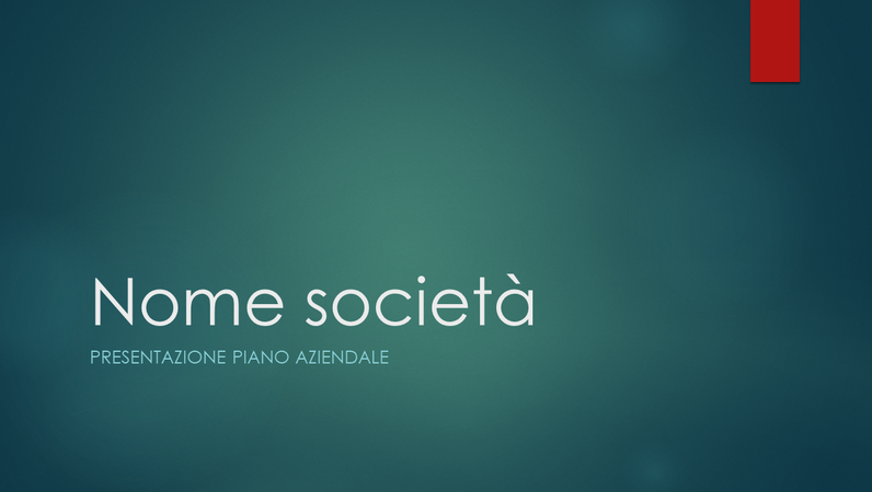 Presentazione piano aziendale (design verde-ione, widescreen) Presentazione piano aziendale (design verde-ione, widescreen)