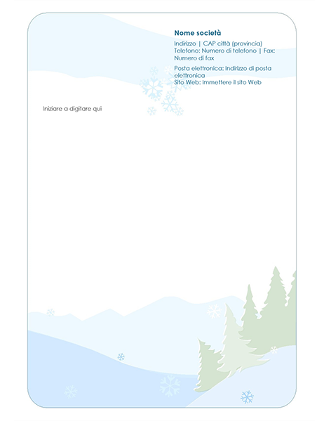 Carta intestata con elementi decorativi invernali Carta intestata con elementi decorativi invernali
