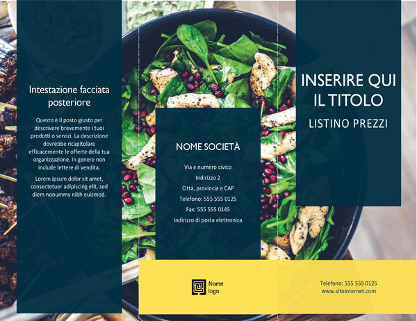 Brochure con listino prezzi (design Ondulazioni) Brochure con listino prezzi (design Ondulazioni)