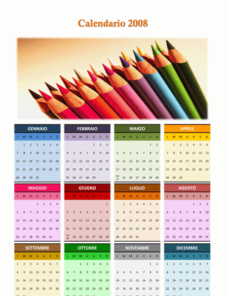 Calendario 2008 (A3 - colorato)