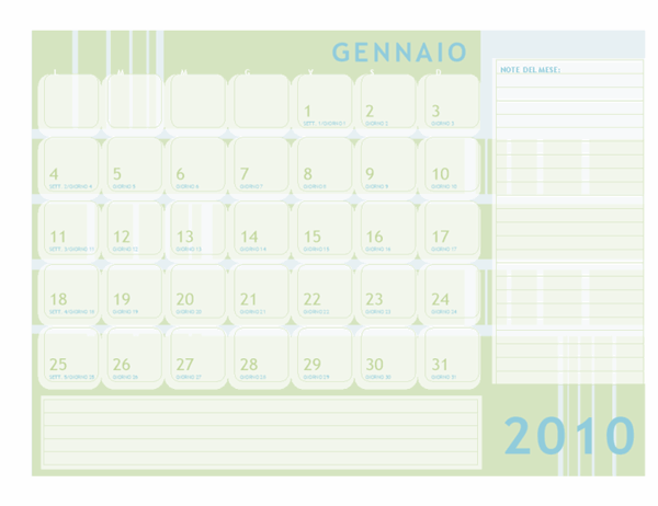 Calendario Giuliano 2010 (lun-dom)