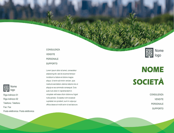 Brochure professionale (schema Onde verdi, fase progettazione, pieghevole) Brochure professionale (schema Onde verdi, fase progettazione, pieghevole)