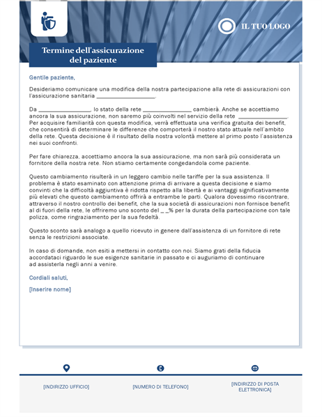 Lettera di scadenza dell'assicurazione assistenza sanitaria Lettera di scadenza dell'assicurazione assistenza sanitaria