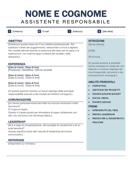 CV moderno strutturato CV moderno strutturato