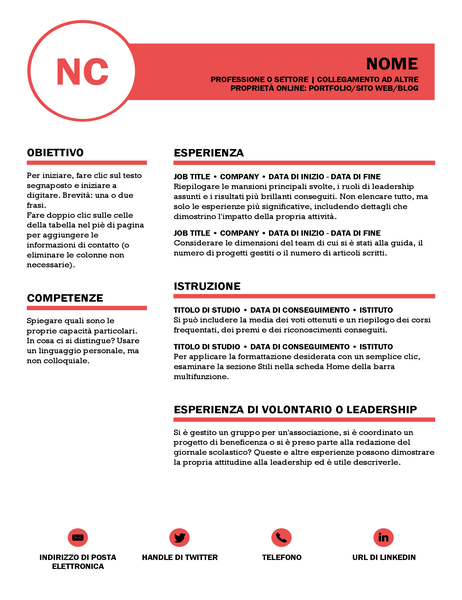 Curriculum raffinato, progettato da MOO Curriculum raffinato, progettato da MOO