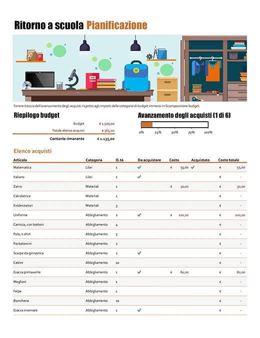 Planner per il ritorno a scuola Planner per il ritorno a scuola