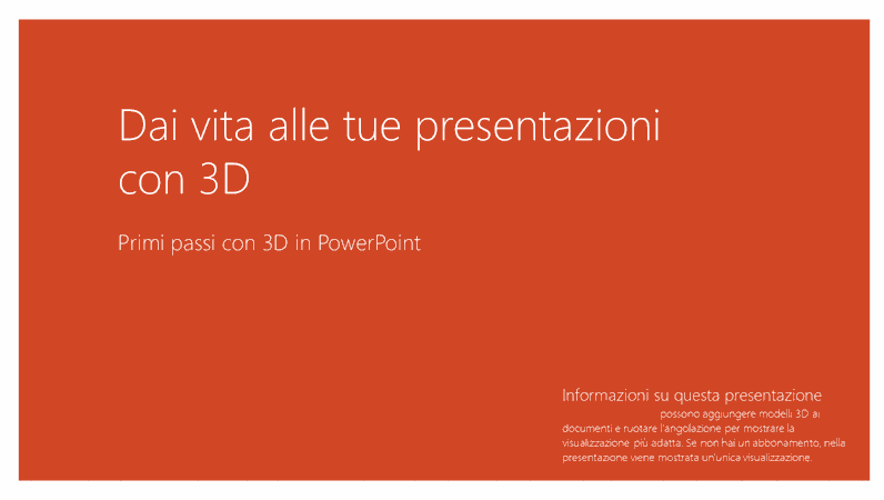 Dai vita alle tue presentazioni con 3D