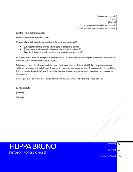 Lettera di presentazione moderna capovolta Lettera di presentazione moderna capovolta