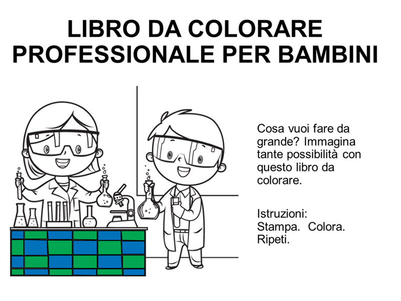 Libro da colorare dei mestieri per bambini Libro da colorare dei mestieri per bambini