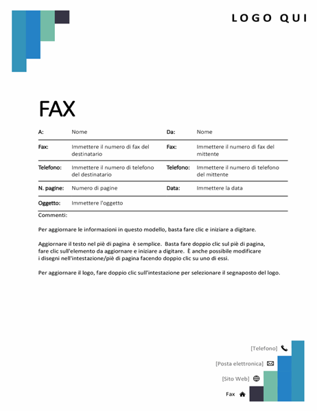 Copertina fax passaggi blu