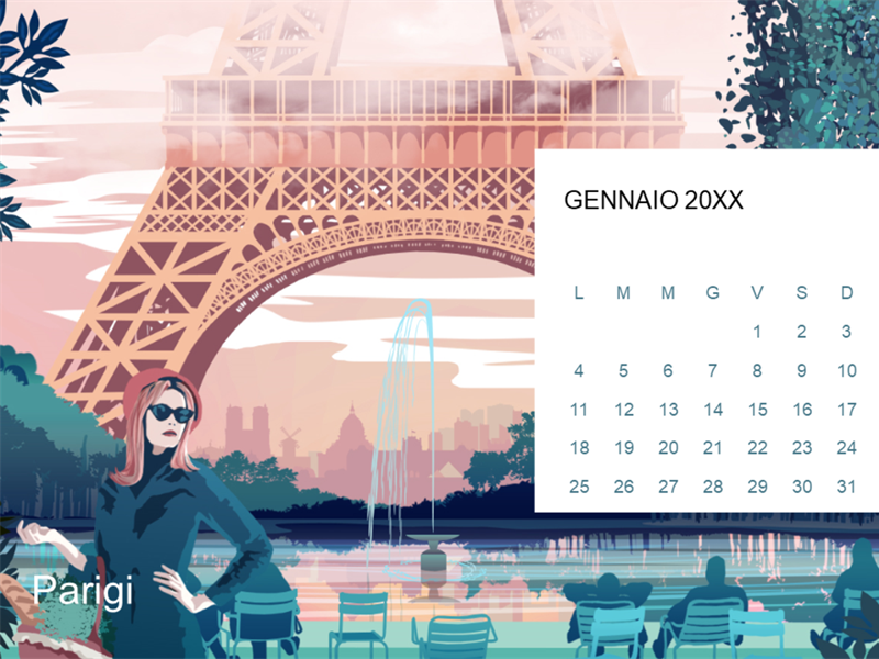 Calendario mensile panorami cittadini Calendario mensile panorami cittadini