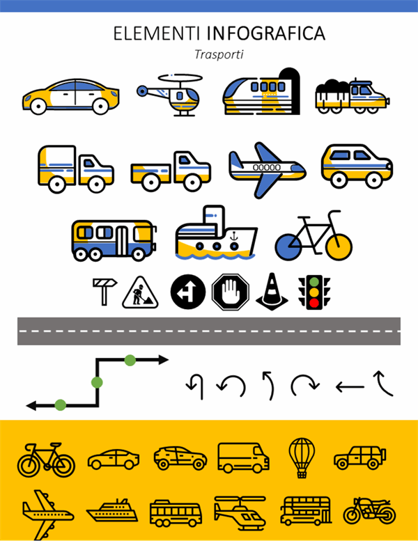 Elementi infografica trasporti