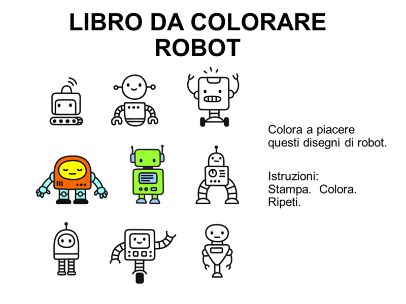 Libro da colorare con robot Libro da colorare con robot