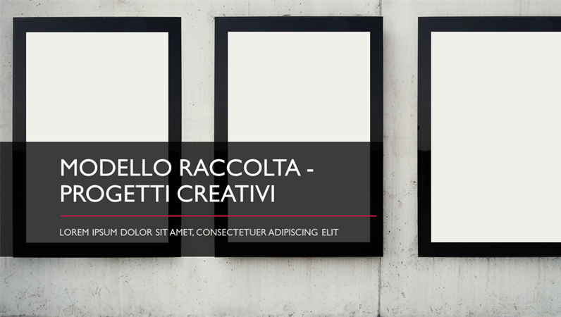 Modello Raccolta - Progetti creativi Modello Raccolta - Progetti creativi