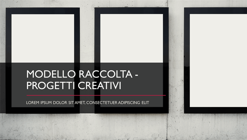 Modello Raccolta - Progetti creativi Modello Raccolta - Progetti creativi