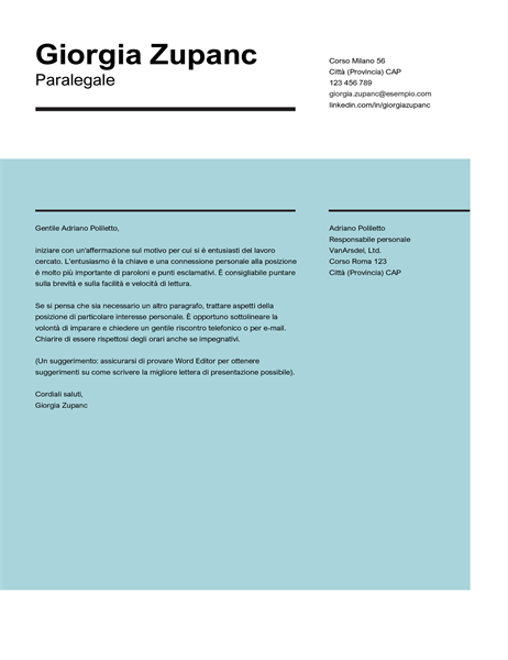 Lettera di presentazione efficace Lettera di presentazione efficace