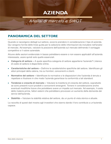 Analisi di mercato aziendale e SWOT Analisi di mercato aziendale e SWOT