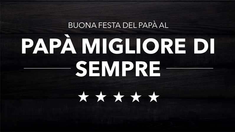 Biglietto di auguri tipografico per la Festa del papà Biglietto di auguri tipografico per la Festa del papà