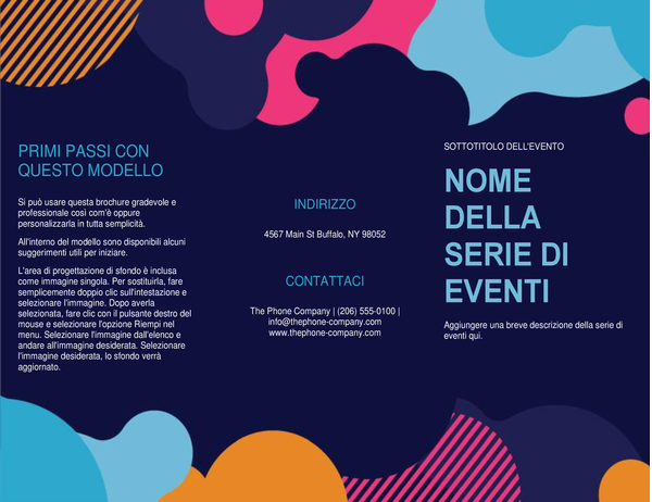 Brochure evento con forme vivaci Brochure evento con forme vivaci