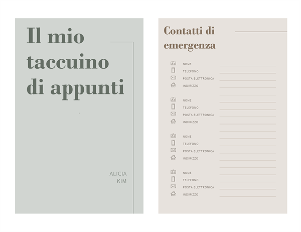 Taccuino di appunti Taccuino di appunti
