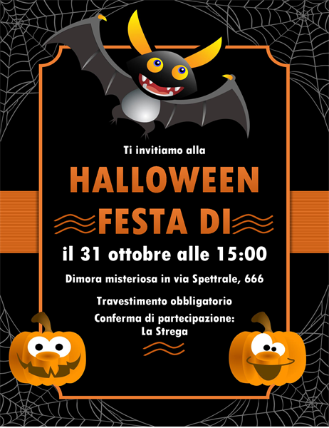 Invito per Halloween con pipistrelli Invito per Halloween con pipistrelli