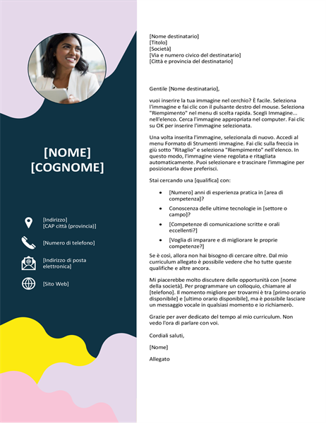 Lettera di presentazione con forme organiche Lettera di presentazione con forme organiche