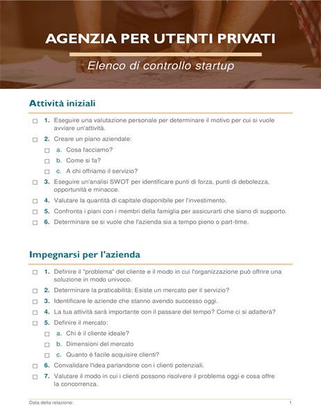 Elenco di controllo startup per azienda da casa Elenco di controllo startup per azienda da casa