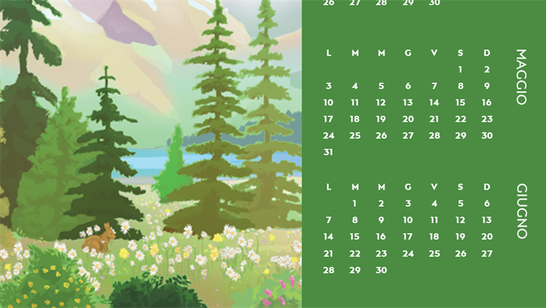 Calendario trimestrale basato sulle stagioni a tema natura incontaminata Calendario trimestrale basato sulle stagioni a tema natura incontaminata