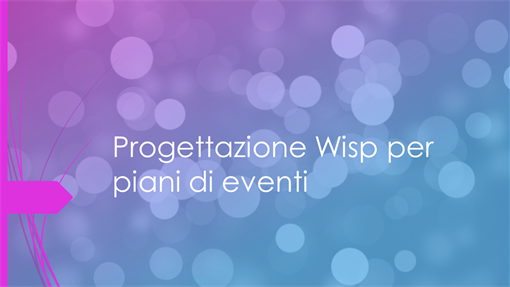 Progettazione Wisp per piani di eventi Progettazione Wisp per piani di eventi