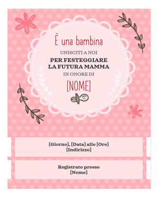 Invito alla festa per la futura mamma di una bambina Invito alla festa per la futura mamma di una bambina