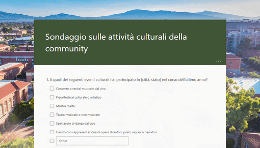 Sondaggio sulle attività culturali della community