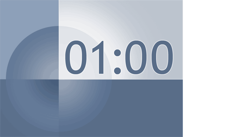 10 分タイマのスライド 青色と灰色のデザイン