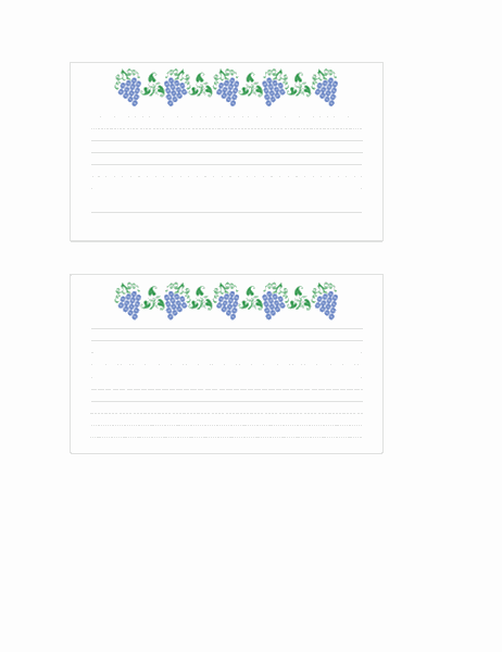 レシピ カード ブドウのデザイン