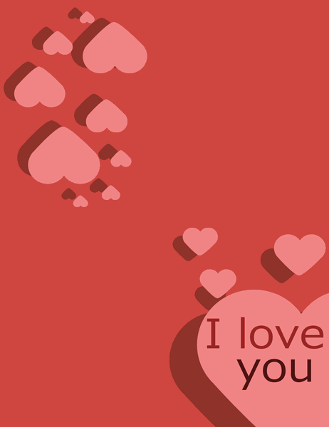 I Love You カード (4 つ折り)