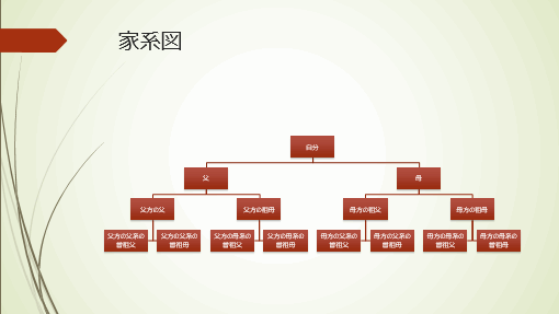 家系図 縦方向 グリーン 赤 ワイド画面