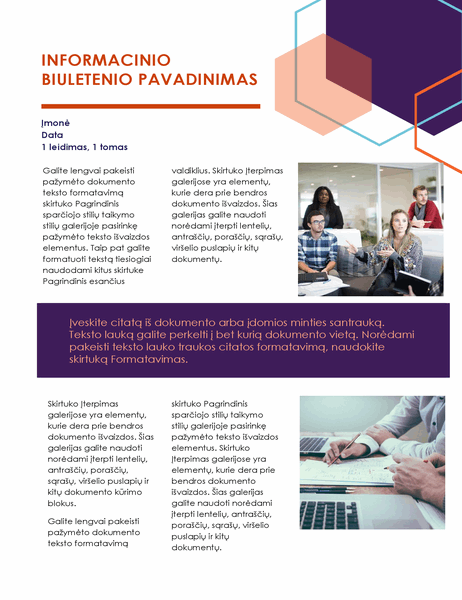 Informacinis biuletenis (administracinis dizainas, 2 puslapiai) Informacinis biuletenis (administracinis dizainas, 2 puslapiai)