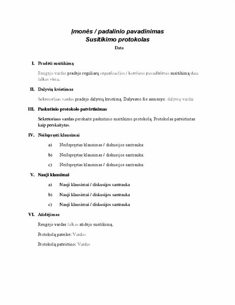Oficialaus susitikimo protokolas Oficialaus susitikimo protokolas