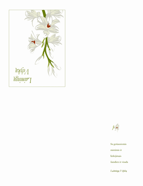 Velykų atvirukas (su gėlėmis)