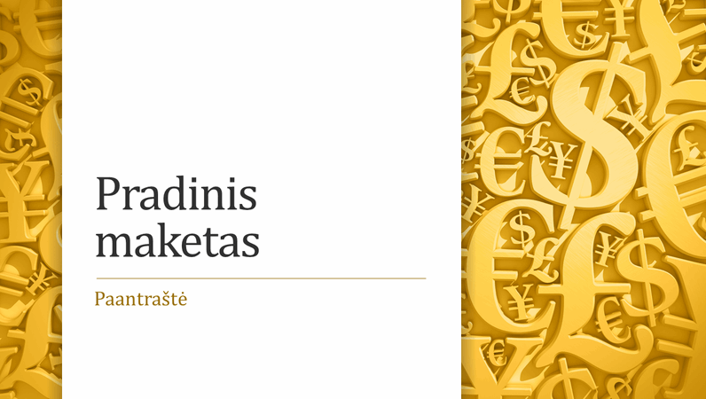 Valiutų simbolių pateiktis (plačiaekranė) Valiutų simbolių pateiktis (plačiaekranė)
