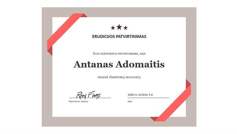 Erudicijos patvirtinimas (oficialus mėlynos spalvos kraštas) Erudicijos patvirtinimas (oficialus mėlynos spalvos kraštas)