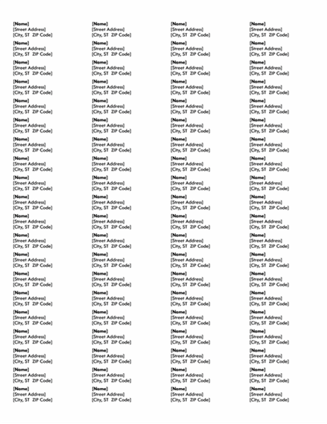 Atgalinio adreso etiketės (bazinis formatas, 80 viename puslapyje) Atgalinio adreso etiketės (bazinis formatas, 80 viename puslapyje)